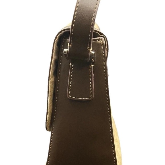 Liz Claiborne Shoulder Bag Beige Brown Paisley Print Handbag Leather Trim NWOT - Picture 9 of 12